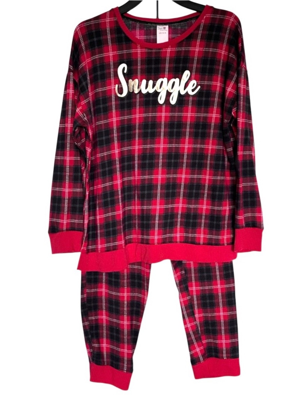 2PC Secret Treasures Pajama Set Women’s Large Red Plaid Snuggle Shirt Pants